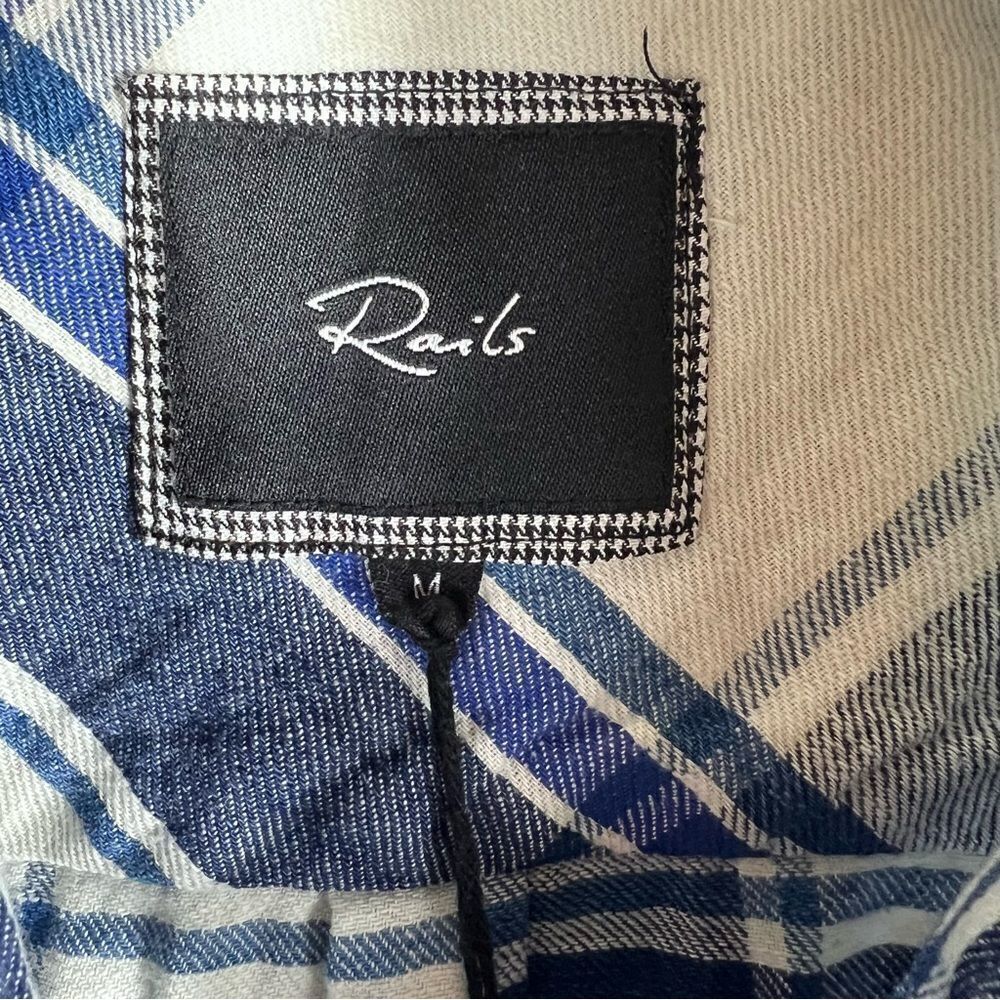 Men’s Rails Blue White Hunter Plaid Shirt - Picture 9 of 9